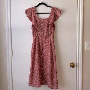 Floral cap sleeve dress